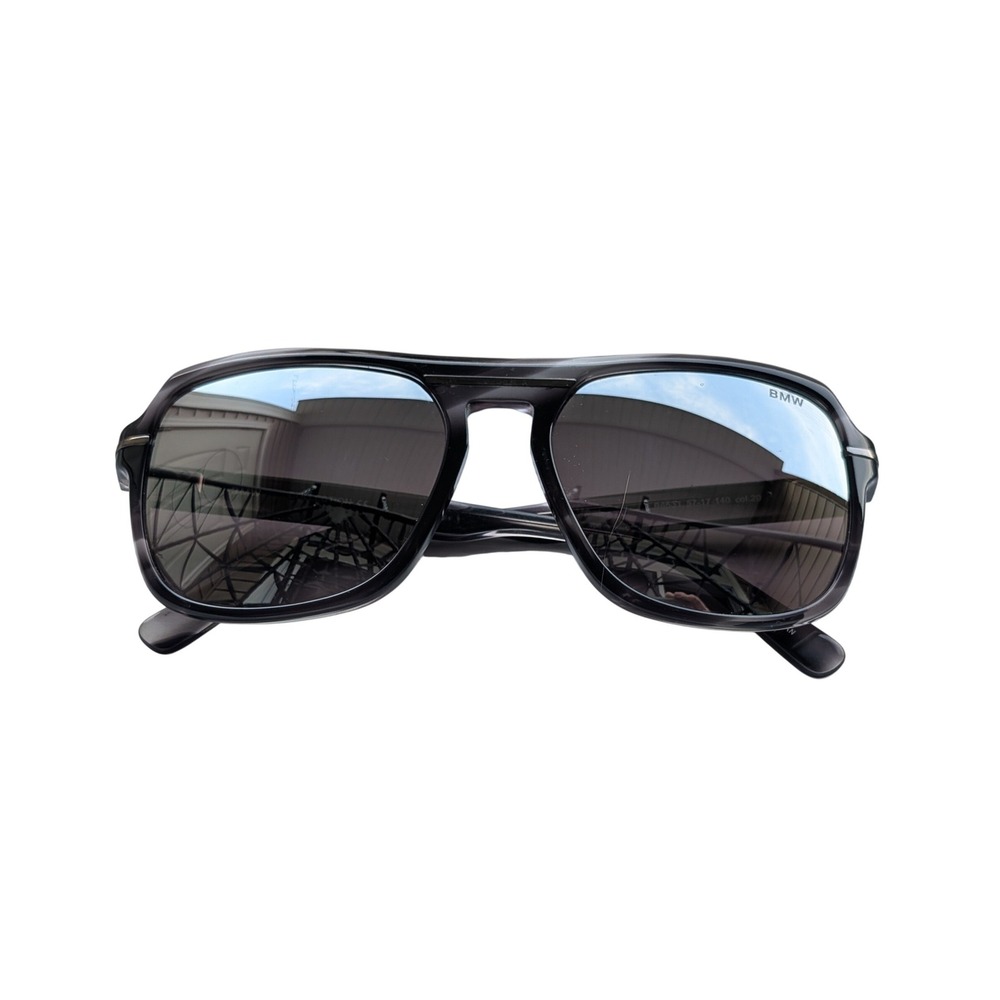 BMW B6531 Aviator Sunglasses Smoke Gray Made in Japan Men's Logo Summer Beach